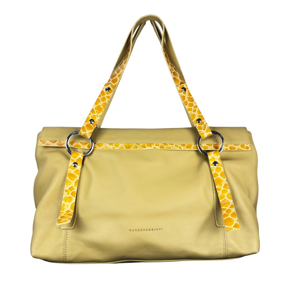 Vintage Marco Buggiani Italian Leather Shoulder Bag Giraffe Print Italy